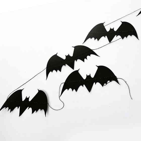 Гирлянда на Хэллоуин Летучие мыши 4 м черный Киев