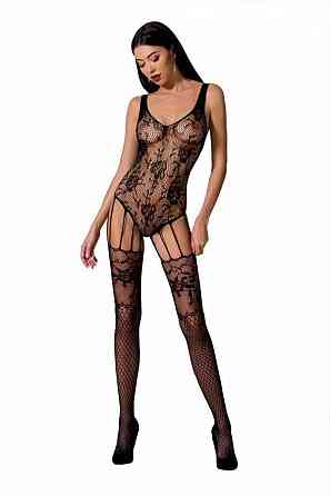 Ажурный бодистокинг с имитацией чулок Passion BS074 black Sex Aura Киев