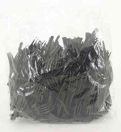 Вилка одноразова пластикова для фруктів Юніта Чорна (250 шт) Харків