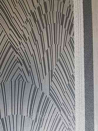 Шпалери вінілові на флізелін Marburg 82218 Giulia геометрія абстракція смужки півколо сріблом на чорному Київ