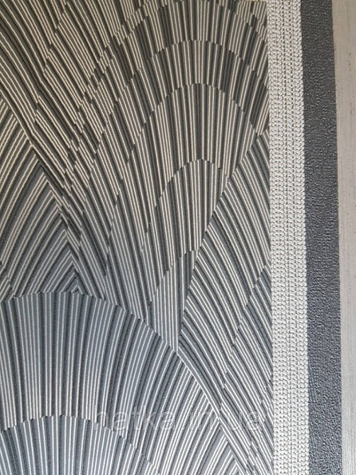 Шпалери вінілові на флізелін Marburg 82218 Giulia геометрія абстракція смужки півколо сріблом на чорному Київ - фото 3