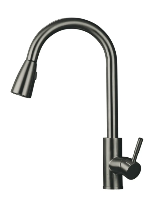 Кухонний змішувач Mixxus SUS-014-B Graphite з висувною лійкою з нержавіючої сталі MI6564 Харків - фото 1