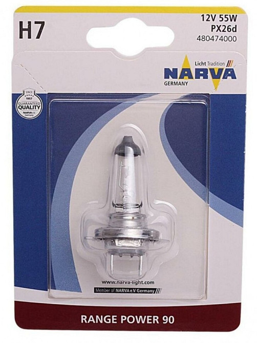 Галогенова лампа NARVA 48047-01B H7 12 V 55 W PX26d RANGE POWER +90 Харків - фото 1