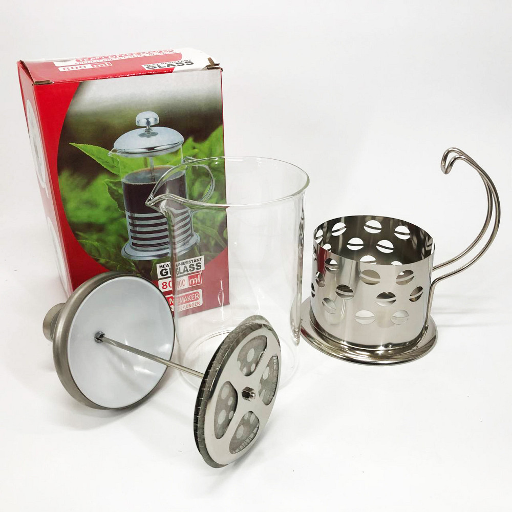 Багаторазовий френч-прес, Заварники для чаю та кави, Френч-прес з поршнем, Заварник скляний з пресом RH-37 Львів - фото 9