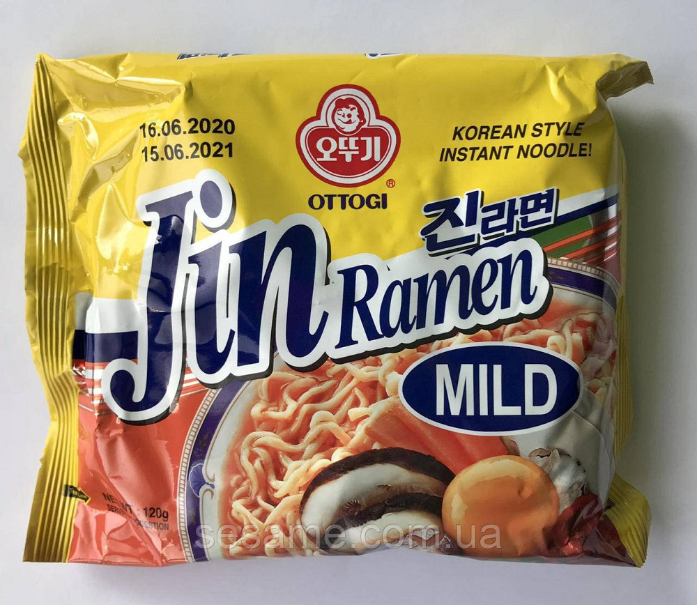 Корейская лапша Рамен Jin Ramen Mild Ottogi со вкусом грибов Оттоги 120g Харьков - изображение 2