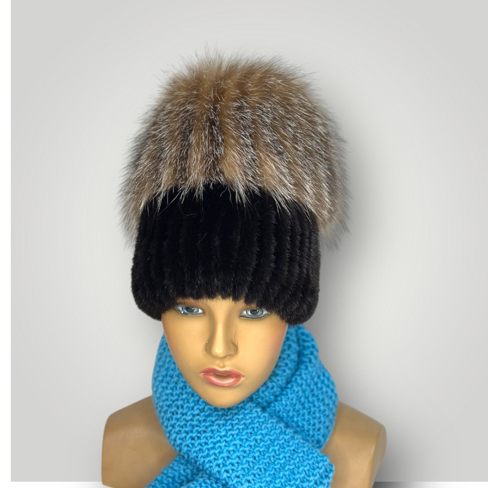 Шапка хутряна жіноча Сюзанна Коричневий Харків - фото 1