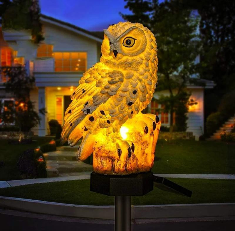 Оригинальный Светильник садовый Сова с солнечной панелью для освещения сада, дорожек, терассы, двора Одесса - изображение 6