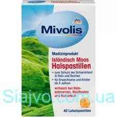 Пастилки для горла з ісландського моху Mivolis, 40 шт (Німеччина) Mivolis Isländisch Moos Halspastil Львів