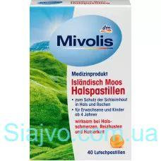 Пастилки для горла з ісландського моху Mivolis, 40 шт (Німеччина) Mivolis Isländisch Moos Halspastil Львів - фото 1