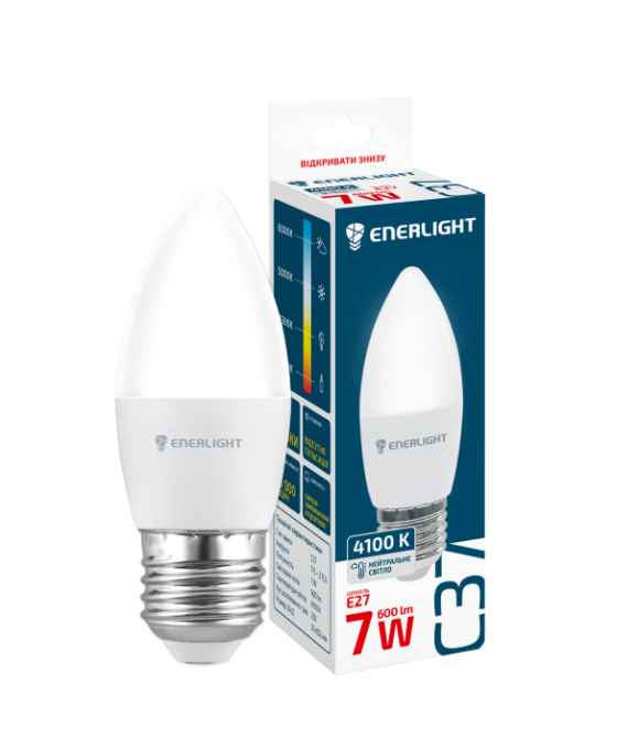 Лампа світлодіодна ENERLIGHT С37 7Вт 4100K E27 Рівне - фото 1
