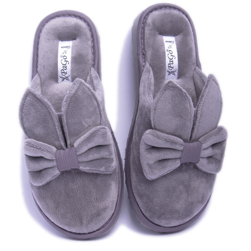 Капці жіночі закриті PaGo "Зайчики" сірий велюр Одеса - фото 5