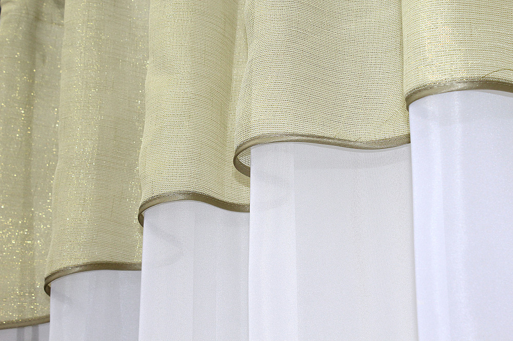 Кухонная гардина VR-Textil № 036к арка  белый с золотистым 270х170 см (52-0124) Киев - изображение 4