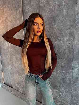 Жіночий базовий лонгслів із мікродайвінгу Шоколад Одеса