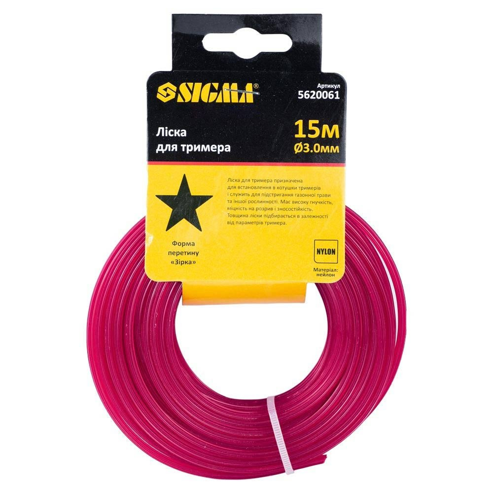 Sigma Леска для триммера звезда Ø3.0мм 15м SIGMA (5620061) Киев - изображение 2