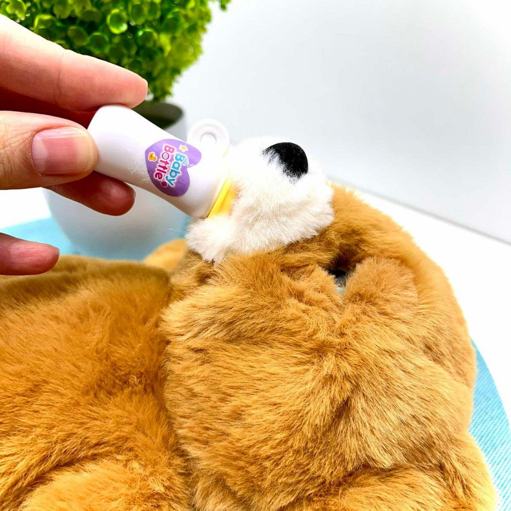 Ведмедик інтерактивний м'який пляшечка в комплекті моргає сенсорний та магнітний датчик звук 24см Коричневий (933-216 E) Чернигов - изображение 7