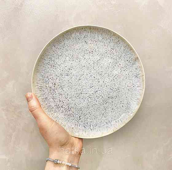 Тарілка Olens 20,5х2,5 см "Перепелина" кераміка бежева з домішками для дому та ресторанів Київ