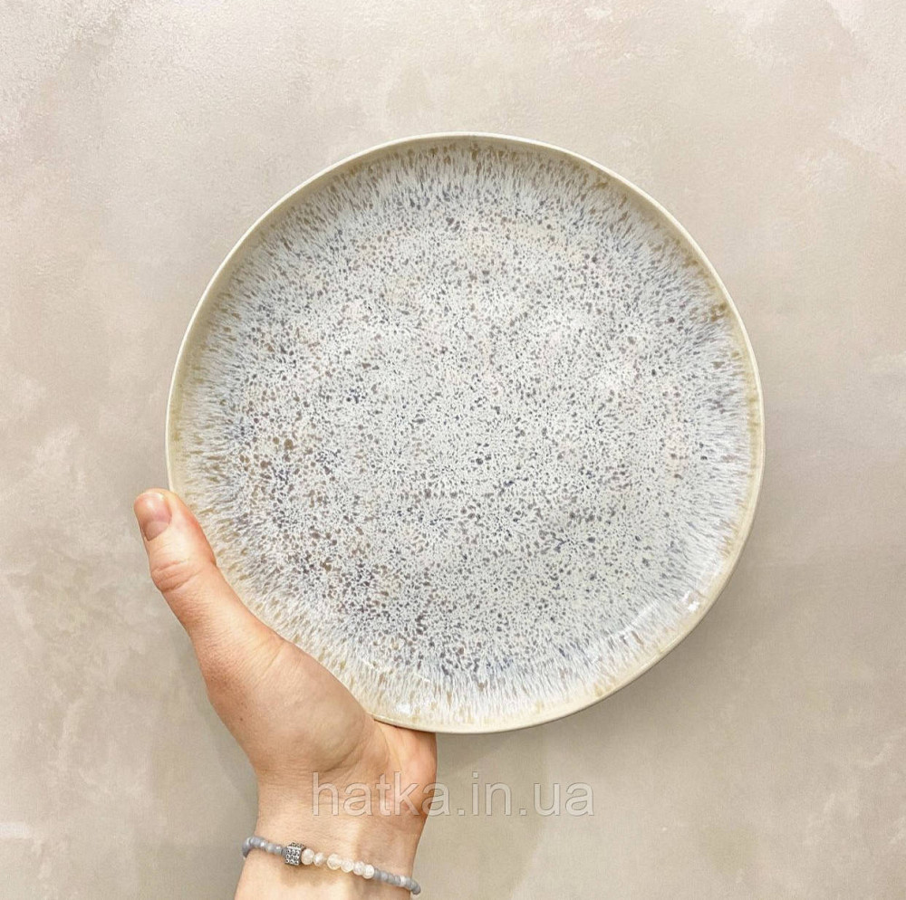 Тарілка Olens 20,5х2,5 см "Перепелина" кераміка бежева з домішками для дому та ресторанів Київ - фото 1