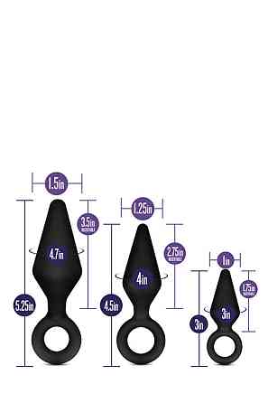 Набор анальных пробок LUXE WEARABLE NIGHT RIMMER KIT BLACK Sex Aura Киев