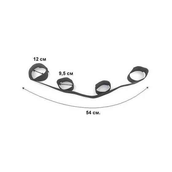 БДСМ фіксатор зап'ясть до щиколоток "Leggings" - Чорний - Садо-мазо Вінниця