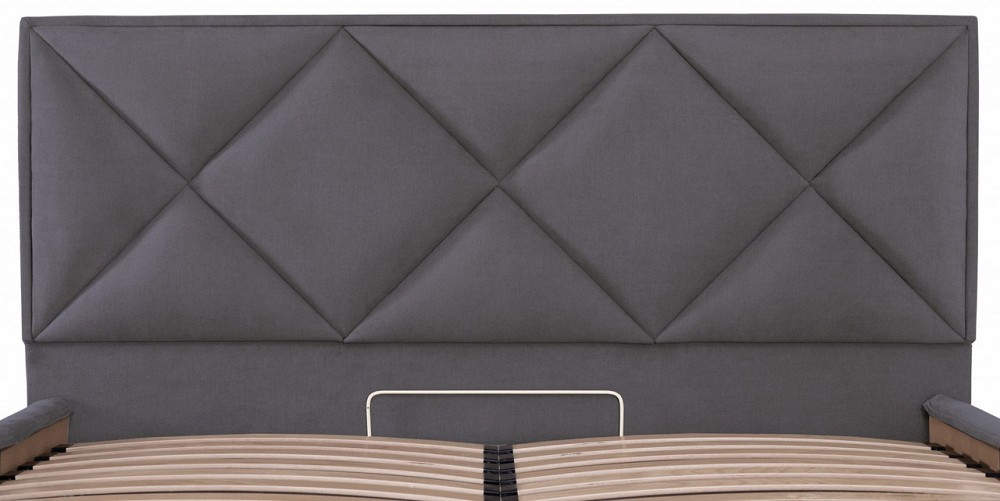 Кровать Двуспальная Leeds VIP 160 х 190 см Мисти Dark Grey С дополнительной металлической цельносварной рамой Темно-серый Днепр - изображение 16