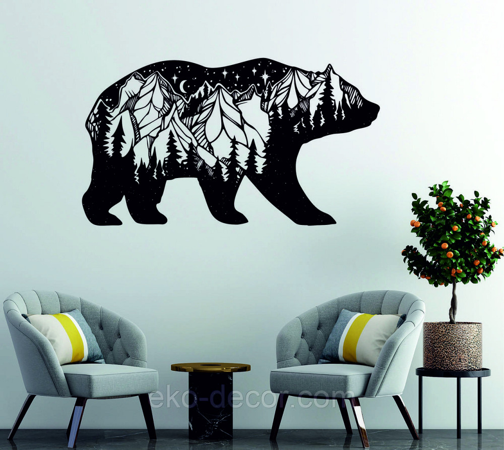 Декоративне настінне Панно «Ведмідь» Декор на стіну Київ - фото 4