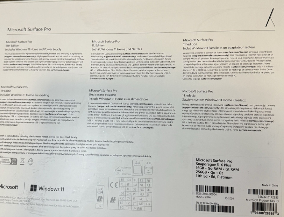 Планшет Microsoft Surface Pro 11th Edition Snapdragon X plus 16gb 256GB Platinum Київ - фото 3