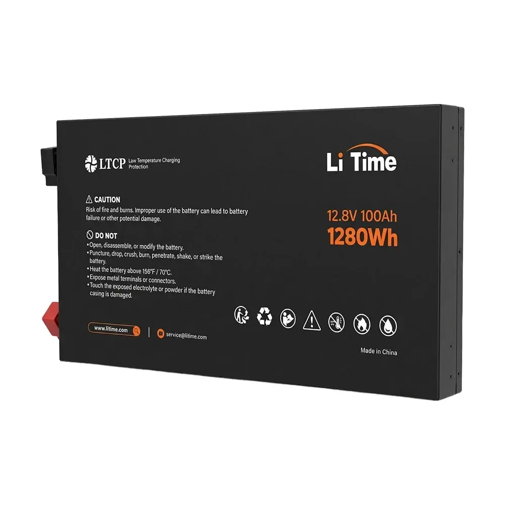 Акумуляторна батарея літій-залізо-фосфатна 12.8В 100А*год LiFePO4 LiTime Slim 12V100-100-SLIM-LTCP-4-SE100 ультратонка (44-00531) Киев - изображение 13