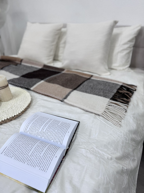 Vladi Плед Vladi 140x200 cм вовняний 70% Нова Зеландія коричневий Коломия - фото 2