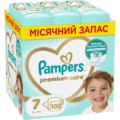 Підгузки Pampers Premium Care Розмір 7 (15+ кг) 108 шт (8700216423632) Вінниця - фото 1