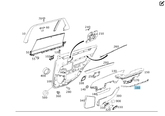 Mercedes-Benz  A2127301222 Декоративна накладка чорний ясен на карту задніх правих дверей E-class W212 E-class S212 Одеса - фото 2