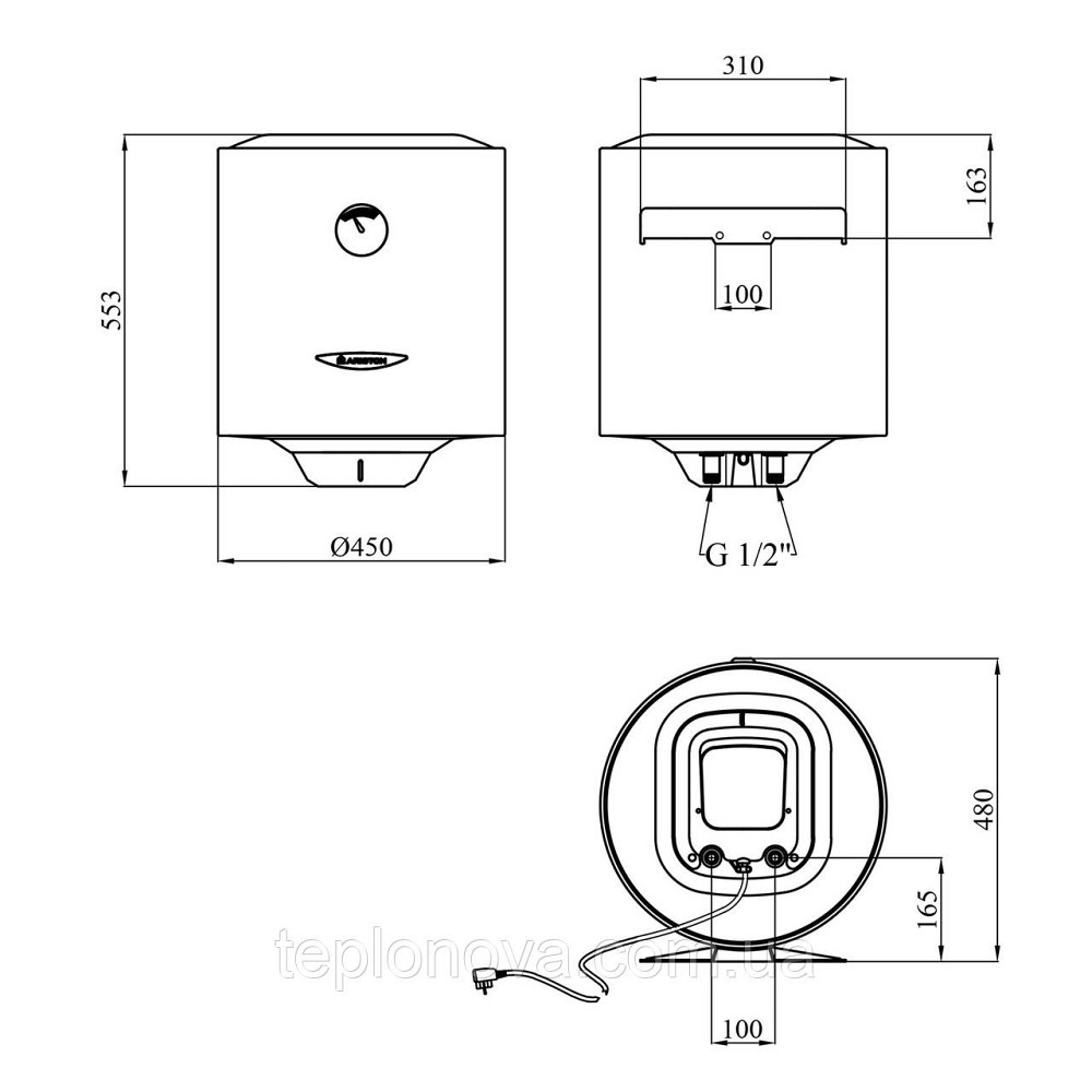 Водонагрівач Ariston SG1 50 V EU з мокрим ТЕНом 3213000 Чернівці - фото 2