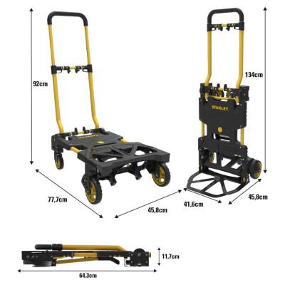 Візок вантажний Stanley розкладна, до 70/137кг, матеріал сталь, вага 7,4кг (SXWT-FT585) Вінниця - фото 7