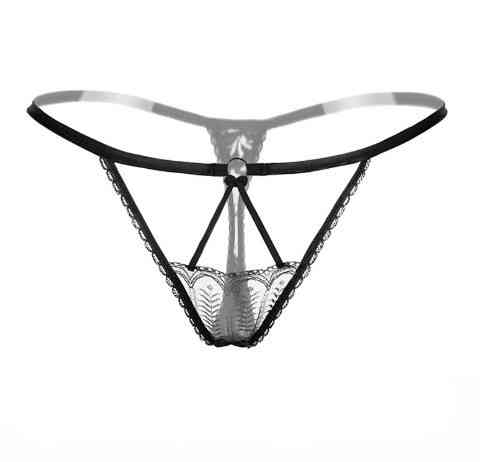 Еротичні стрінги чорні - розмір 42-46, 85% поліестер, 15% нейлон Київ