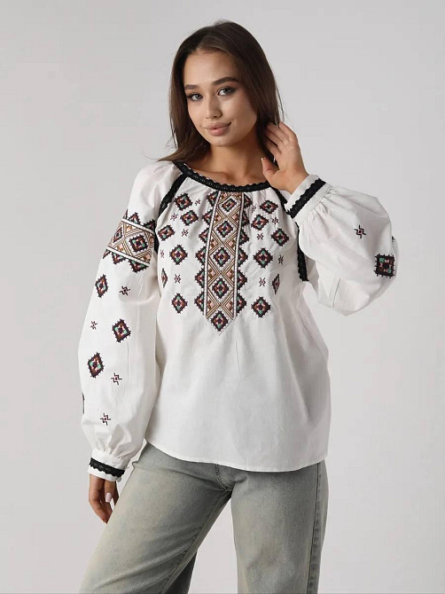 Женская современная вышиванка  80% хлопок, 20% полиэстер Одесса - изображение 1