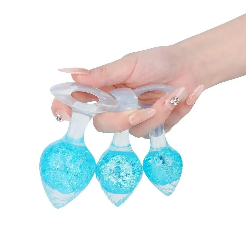 Анальная пробка Liebe Seele Heart-shaped Crystal Anal Plug - Blue Small Sex Aura Киев - изображение 4