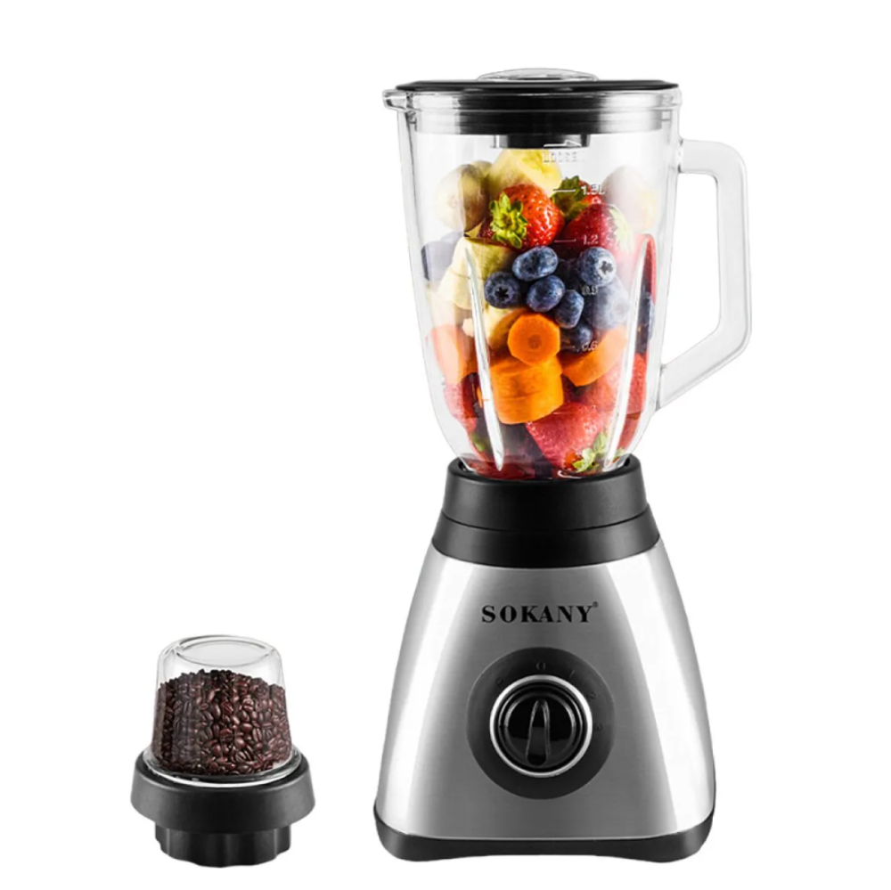 Кухонний універсальний блендер Sokany ,подрібнювач міксер для кухні 2в1 зі скляною чашею і кавомолкою Львів - фото 8