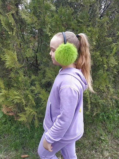 Наушники меховые детские из кролика Салатовый Харьков - изображение 2