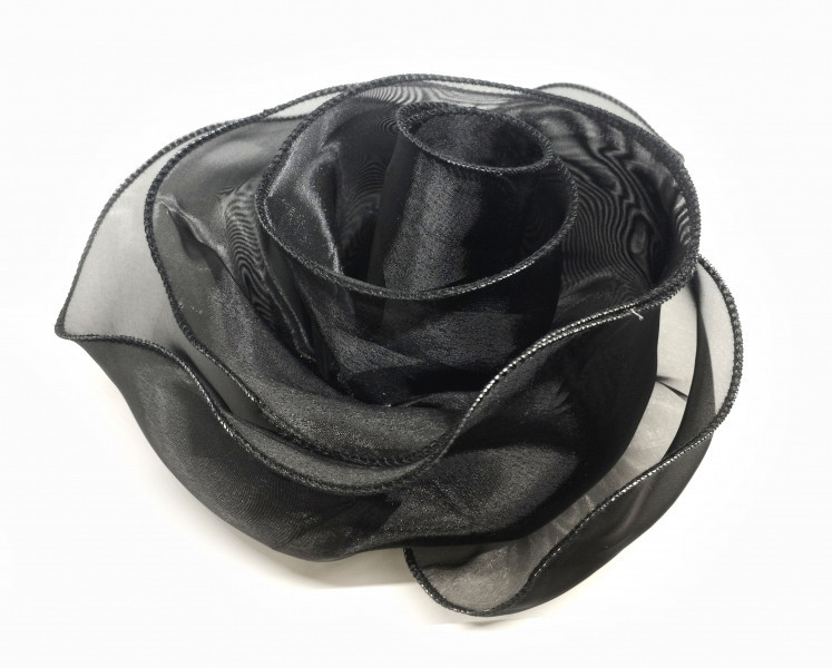 Брошка біжутерія велика 22 см Троянда чорна Київ - фото 1