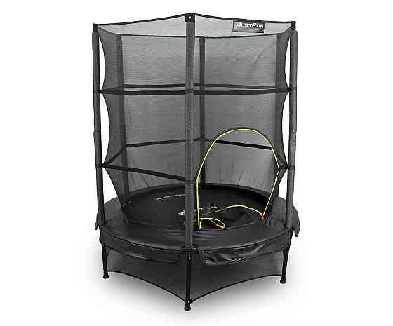 Батут дитячий Just Fun 140 см Black із захисною сіткою для дітей Київ