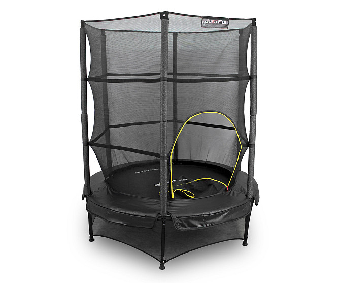 Батут дитячий Just Fun 140 см Black із захисною сіткою для дітей Київ - фото 2