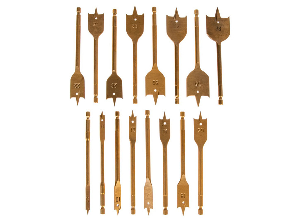 Набір свердл перових "GeKo" з хвостовиком для шуруповерта Hex E6,3 (1/4") 6-38мм в кейсі, к-т 16 шт. Киев - изображение 4