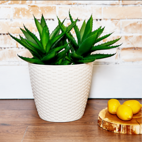 Вазон Ротанг з підставкою 12*11см біла троянда Алеана Житомир - изображение 5