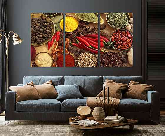 Модульна картина у вітальню/ спальню     Перець       ART-077_3A 70х130 см Київ