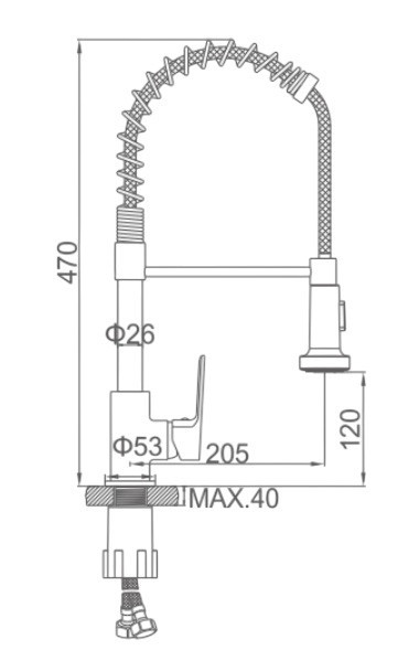 Змішувач для кухні Ibergrif Trento M14006 з силіконовим виливом пружина (LL2014) Київ - фото 2