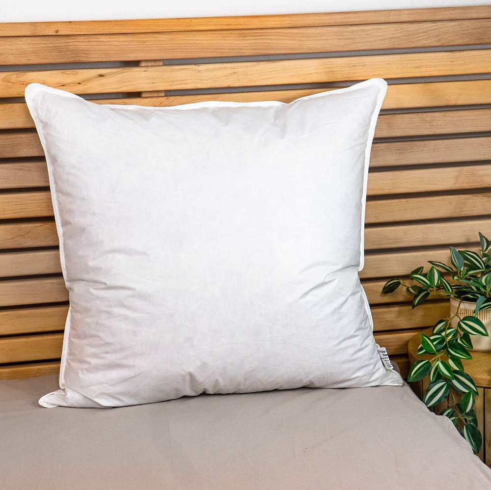 Подушка пухова преміум якості YouStar 50% пух 50% перо Батист - пружна 50x50 см (Білий) Суми - фото 1