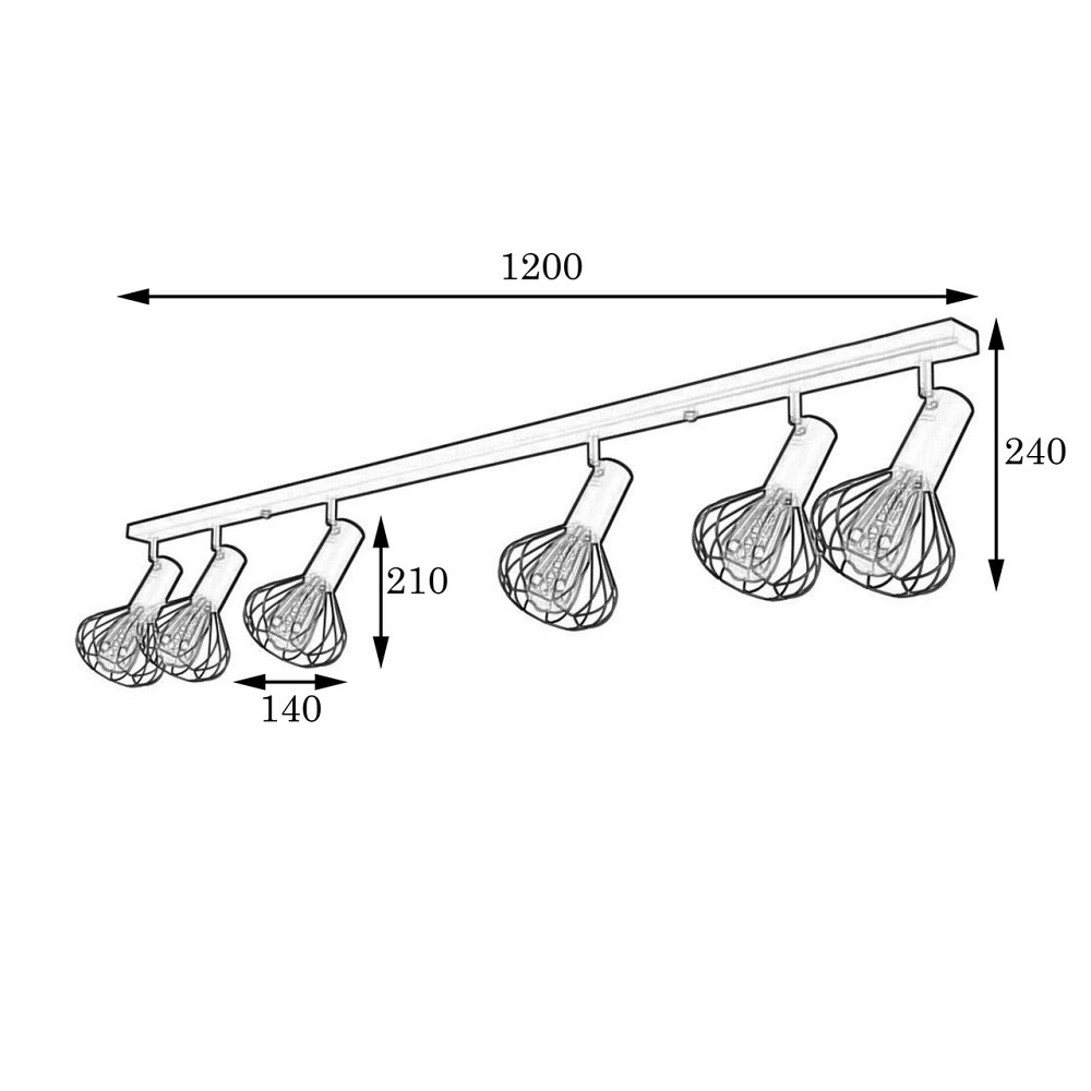 Потолочный поворотный светильник лофт Е27-6 Lotus NL 14151-6 WH Киев - изображение 2