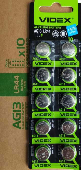 Батарейки AG13 A76 LR44 Videx 10шт для часов и игрушек Киев - изображение 1