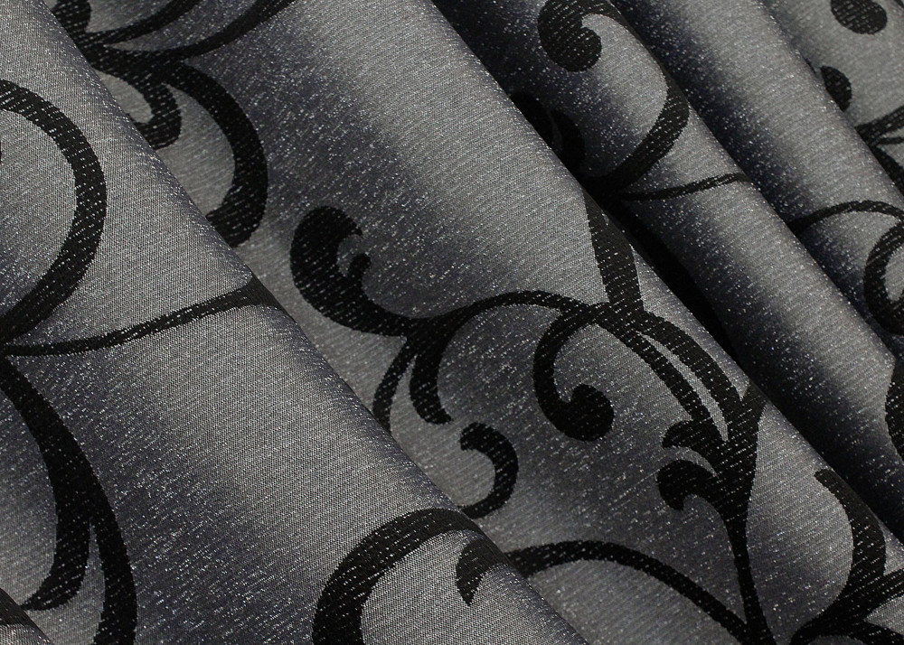 Комплект готовых штор VR-Textil Жаккард Allure № 1619ш Серый с черным 130х170 см 2 шт (35-0269) Киев - изображение 5