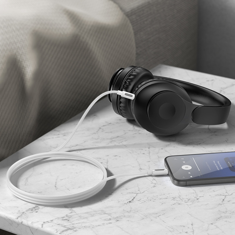 Аудіокабель BOROFONE BL20 True sound silicone digital audio conversion cable iP White Одеса - фото 4