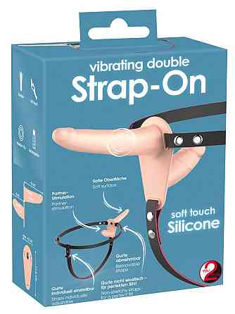 Страпон з вібро Vibrating Double Strap-On Sex Aura Київ